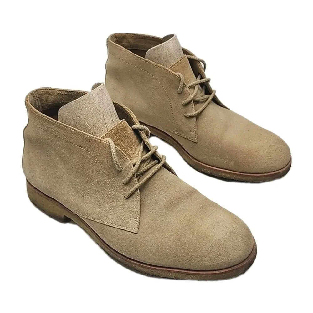 Johnston & Murphy Ankle Boot Chukka Tan Suede Lace-Up Women Size 9 Gum Sole Shoe